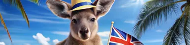 Kangaroo with a flag